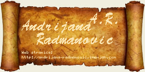 Andrijana Radmanović vizit kartica